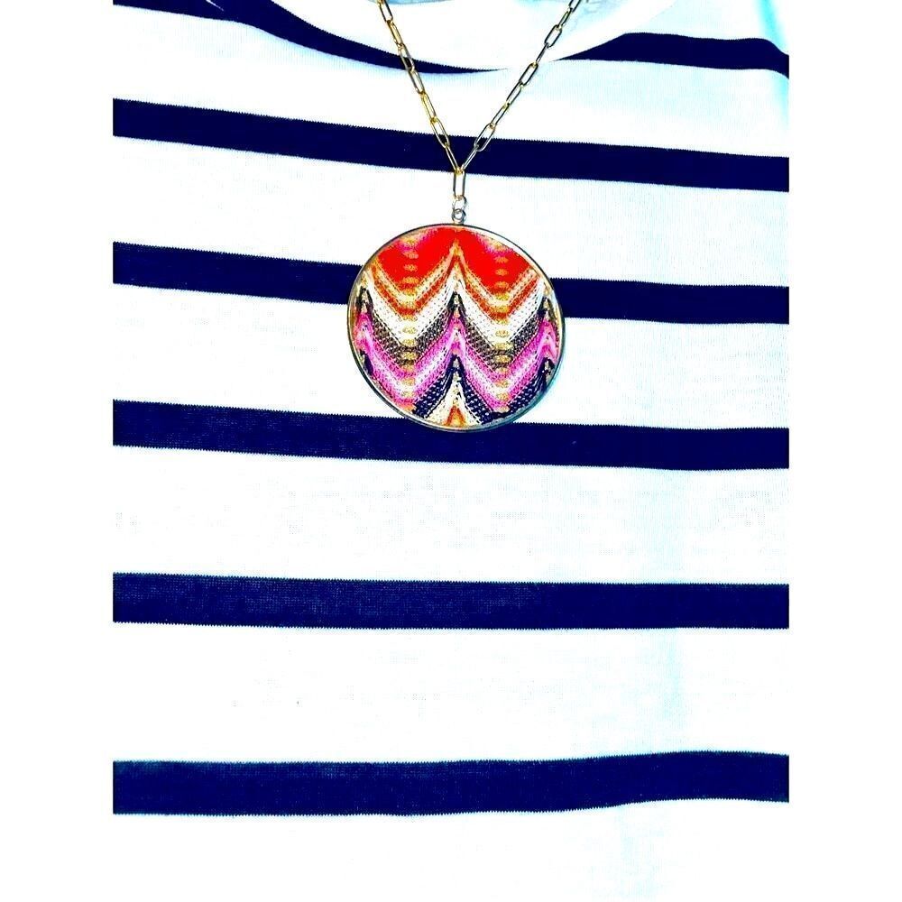 Vintage Missoni Pendant Up-Cycled with new 14k Paperclip Chain.